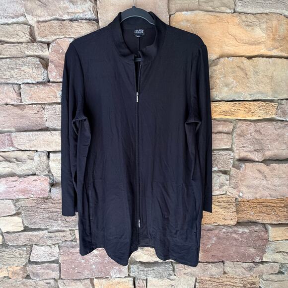 Eileen Fisher Full Zip Knit Petite L Viscose Womens Tunic Top Long Sleeve Jacket - Picture 1 of 9